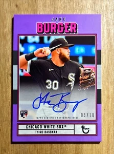 2022 Topps Brooklyn Collection Jake Burger Auto Purple #'d 3/10 - Picture 1 of 2