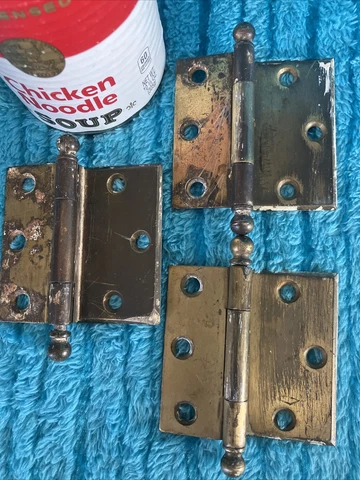 3 Antique Stanley SW 2 1/2" Cannonball 3/8" Reversible Offset Cabinet Door Hinge Cover