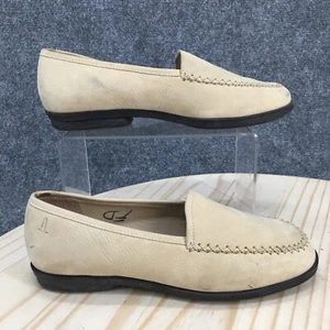 Rockport Shoes Womens 6 W Casual Slip On Moc Toe Loafer W46022 Cream Leather - Picture 1 of 16