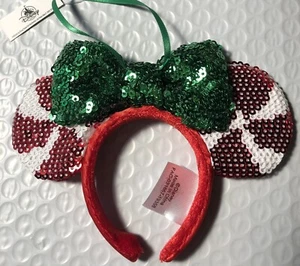 Orecchini Minnie caramelle menta piperita Disney fiocco archetto ornamento natalizio - Foto 1 di 1