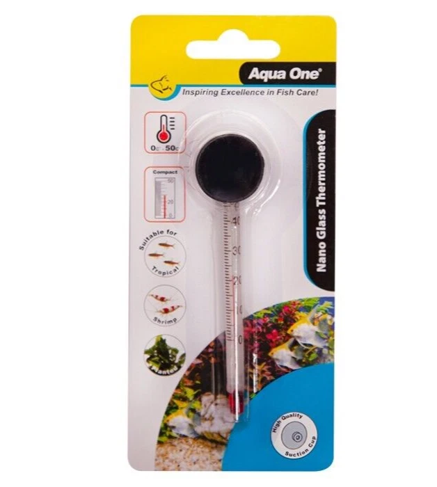 Aquarium Thermometer Glass 9cm Nano Fish Tank 10310 Aqua One Essential Accessory