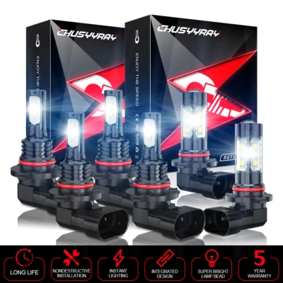 Kit de 6 faros antiniebla LED de haz alto bajo para Mercury Cougar 2001 2002 Foto 1 de 4