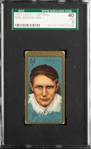 1911 T205 Sweet Caporal Cigarettes Josh Devore New York Giants SGC 40 VG 3 - Picture 1 of 2