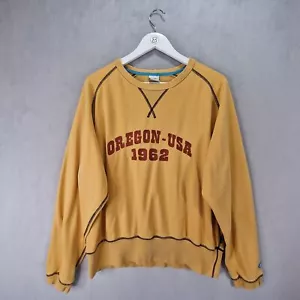 Nike Sweatshirt Womens XL Yellow Vintage Y2k Embroidered Spellout Oregon USA - Picture 1 of 15