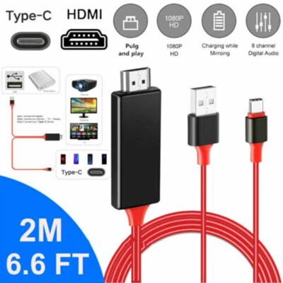 HDMI Cable 1080P Phone to TV HDTV AV Adapter Universal For Android Phone Type C - Image 1 of 4