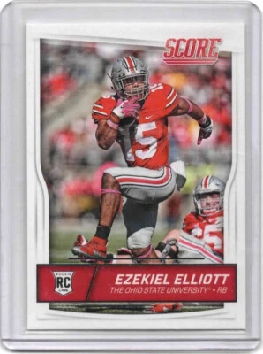 2016 Score Football Card # 344 - Ezekiel Elliott Cowboys  Rookie Card - Image 1 of 2