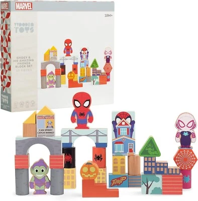Just Play Disney Marvel Wooden Toys Spidey and His Amazing Friends 30-piece - Image 1 of 3