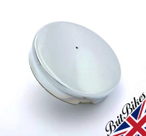 FLAT TOP CHROME FUEL PETROL TANK CAP 2.5" BSA TRIUMPH 82-3220 - Picture 1 of 1