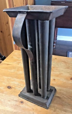 Antique Taper Candle Mold Primitive Tin Metal 6 Hole Candlestick Handle Maker - Image 1 of 4