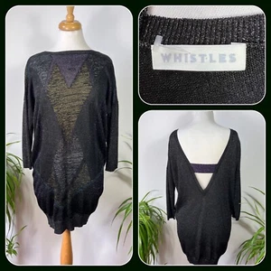 Whistles Black Purple Gold Green Sparkly Lurex Jumper /Dress Size M NWOT - Picture 1 of 9