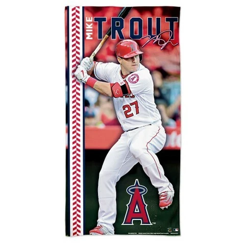 MIKE TROUT LOS ANGELES ANGELS MLB SPECTRA BEACH TOWEL 30"X60" COTTON PLUSH Cover