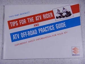 SUZUKI OEM NOS TIPS FOR THE ATV RIDER & OFF-ROAD PRACTICE GUIDE BOOKLET - Imagen 1 de 10