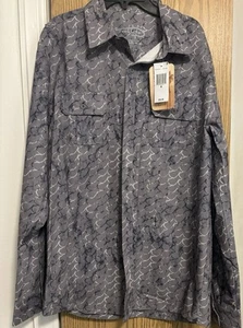 Reel Life Mens Jensen Woven Long Sleeve Shirt Hook Pattern Size M MSRP $54.99 - Picture 1 of 11