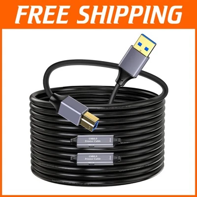 USB 3.0 Printer Cable 50ft - Compatible with Various Devices - Image 1 of 4