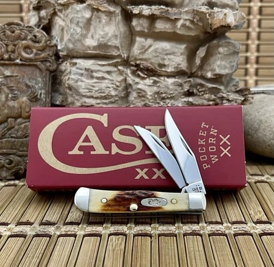 Cuchillo de Bolsillo Case XX USA 2025 Genuino Ciervo Rojo 9580 Acero Inoxidable Pequeño Trampero Foto 1 de 4