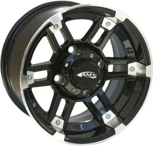 AMS Roll N 104 Wheel - 12x7 - 5+2 Offset - 4/110 - Machined Black ATV/UTV - Picture 1 of 3