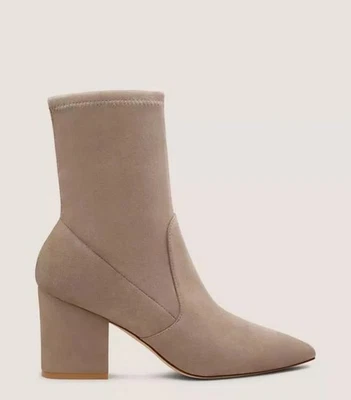 Stuart Weitzman Women's Boots Ankle Avenue 75 Block heel Suede Taupe 7.5 - Image 1 of 4