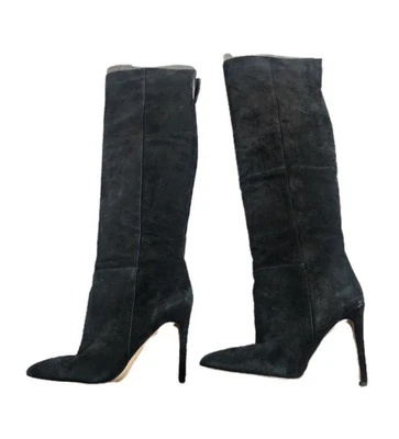 Aldo Womens Black Faux Suede Leather Knee High Heel Stiletto Boots Size 6.5 Sexy - Image 1 of 4