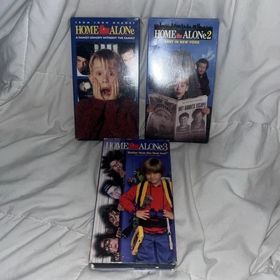Home Alone 1, 2, & 3 VHS Movie Lot (1991, 1992, 1997) Macauley Culkin Trilogy Foto 1 de 4
