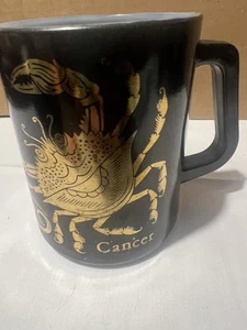 Vintage Federal Milk Glass Zodiac CANCER CRAB COFFEE CUP Mug Astrology Horoscope - Picture 1 of 12