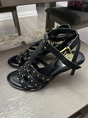 Vince Camuto Fawzi studded gladiator sandal black leather Size 10 - Image 1 of 4