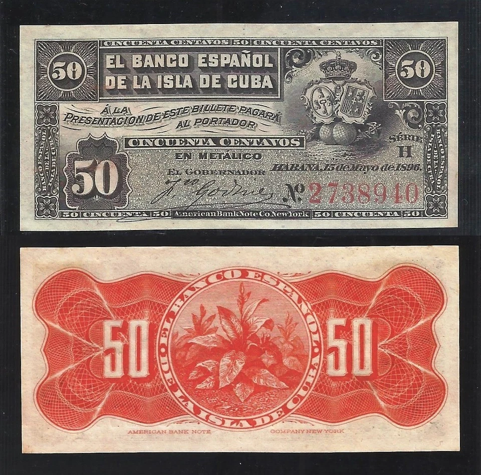 CARAIBI - Banca di Spagna 50 centesimi 1896 - senza sovraccarico ARGENTO - SC... - Immagine 1 di 1