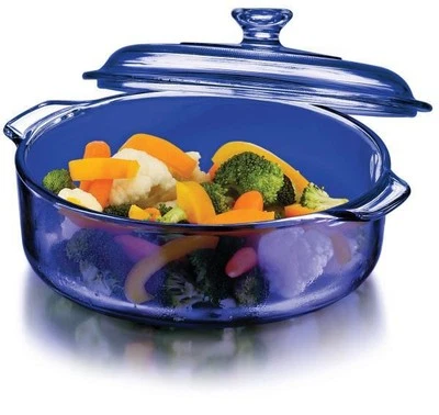 New Libbey Baker's Basics 3.2QT Round Cobalt Blue Casserole Baking Dish & Lid - Image 1 of 4