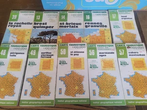 10x Vintage Michelin French Fold Out Road Maps France Europe - Picture 1 of 1