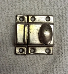 ANTIKER VERNICKELTER ZWEITEILIGER SCHRANK/SCHRANKTÜRRIEGEL 2 ZOLL X 2 1/4 Zoll - Bild 1 von 5