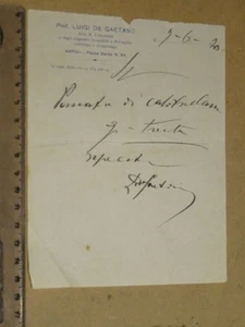vecchia prescrizione medica PROFESSOR LUIGI DE GAETANO chirurgo Napoli 1920 di - Imagen 1 de 1