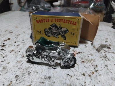 Vintage Matchbox Lesney Y-8  Models of Yesteryear  1914 Sunbeam Motor Cycle Box - Imagen 1 de 4