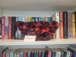 BNWT Sonia Rykiel Bumbag Faux-Fur Fanny-Pack Red Purple Black Heart Zipped - Picture 1 of 13