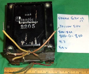 9-Pound ATLANTIC Transformer 2205 (6.3VAC, 5.0VAC, 800-0-800CT VAC) - Picture 1 of 7