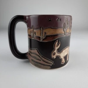 Mara Kunstkeramik Becher Made in Mexico Esel Wüste Steinzeug Vintage schwer - Bild 1 von 12