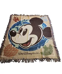 Walt Disney World Mickey Mouse Afghan Blanket Throw 50x60 EUC - Picture 1 of 5