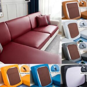 PU Leather Sofa Cushion Covers 1/2/3/4 Seater Waterproof Stretch Cover Protector