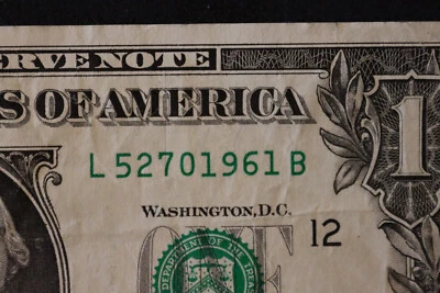 [MAY 27, 1961]  $1 ONE DOLLAR   BIRTHDAY/ANNIVERSARY NOTE.  SN # L 52701961 B - Image 1 of 3