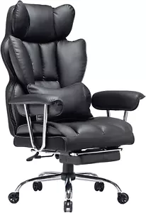 Desk Office Chair 400LBS, Big and Tall Office Chair, PU Leather Computer Chair,  - Picture 1 of 12