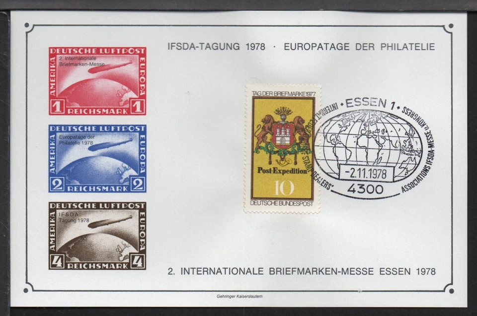 ✔️ GERMANY 3. Reich Graf Zeppelin BLOCK 1978. ESSEN EXHIBITION BLOCK - Image 1 of 1