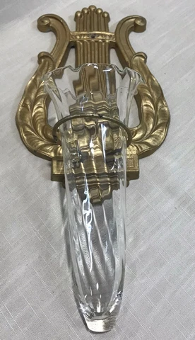SyrocoWood Gold Lyre Wall Hanging Glass Vase Sconce Wall Decor USA New York Cover