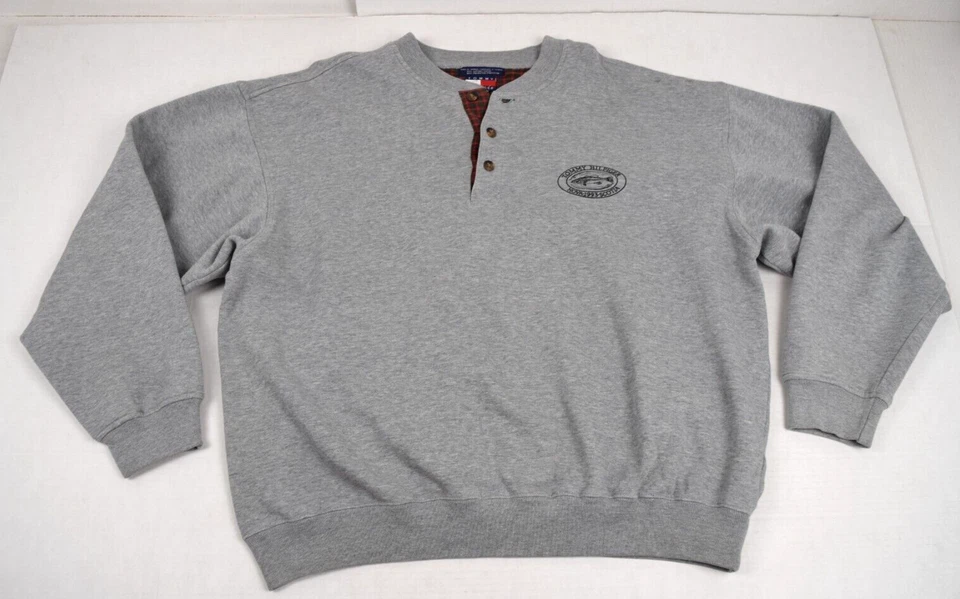 Sudadera De Colección Tommy Hilfiger Henley Talla XL 90s Nueva 1993 Scotia Fish Logo Foto 1 de 4