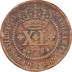 MONEDA ORBEM CIRCUNIT TOTUM PECUNIA 40 REIS BRASIL 1778 (#5224) - Imagen 1 de 2