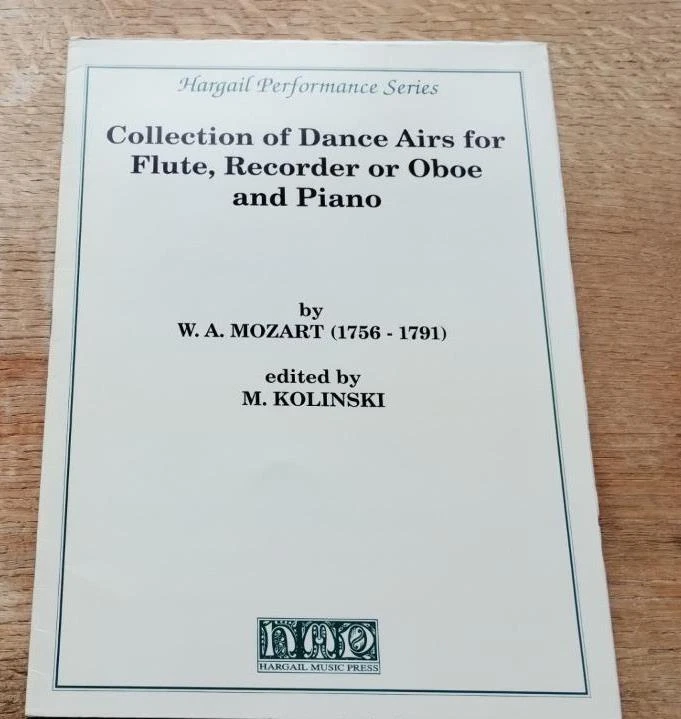 Collection of Dance Airs for Flute, Recorder or Oboe and Piano W.A. MOZART score - Image 1 of 1
