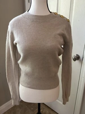 Tory Burch Sweater Womens Size XS Ivory Wool Pullover Long Sleeve - Image 1 of 4