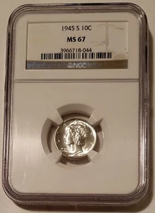 NGC 1945 S Mercury Dime Unc MS67 Blast White (B) - Picture 1 of 4