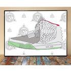 Nike Air Yeezy 2 Platinum Glow Kanye West Sneaker Art Print Poster Adidas