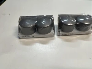IKEA Raffig Finials Curtain Rod End Caps, 2 Pair, Grey/Silver, 002.199.37 - Picture 1 of 8