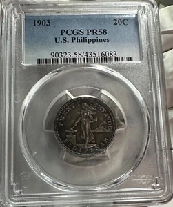 1903 20c US-Philippines Proof Coin PCGS PR58- lot #2 - Picture 1 of 2