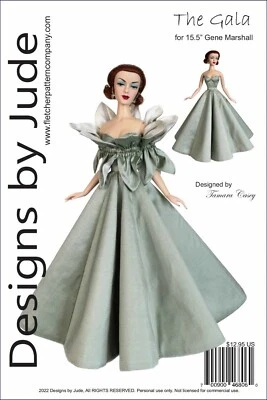 DESIGNS BYJUDE The Gala Doll Clothes Sewing Pattern 15.5" Gene Marshall Ashton Drake