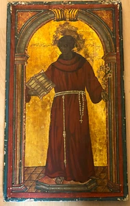 Grosse Melkitische Ikone mit dem heiligen Antonius 18. Jahrhundert - Rarität - Picture 1 of 13